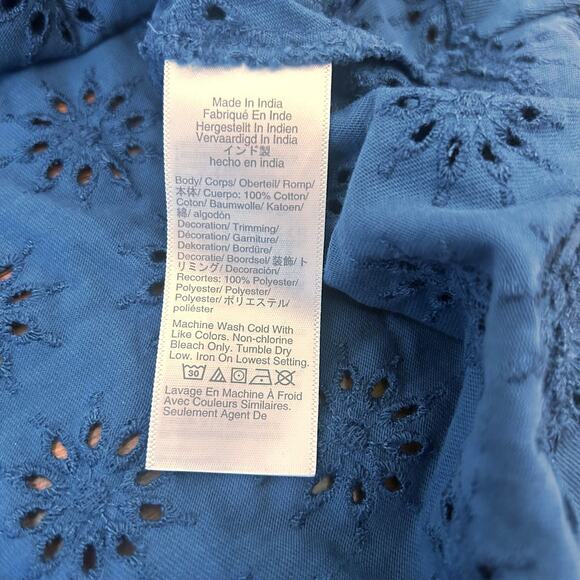 NWT Madewell Embroidered Wide-Sleeve Boxy Tee Sunfaded Blue Size XS - Picture 5 of 5